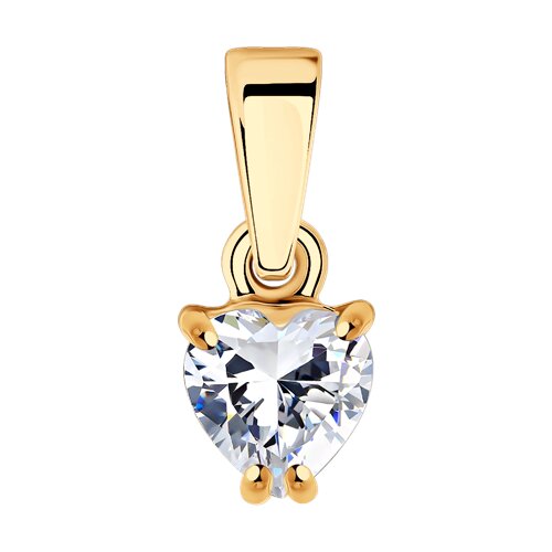 Подвеска из золочёного серебра с фианитами