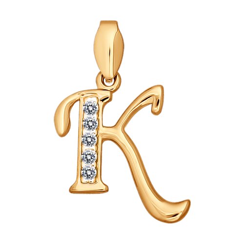 Подвеска из золочёного серебра с фианитами - видео