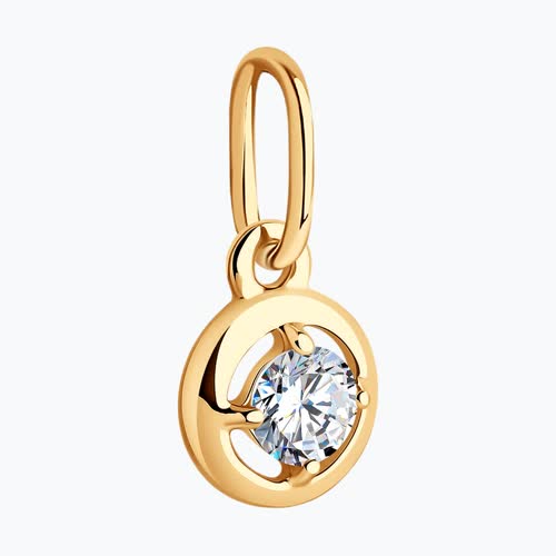 Подвеска из золочёного серебра с фианитами из серебро — вид 3