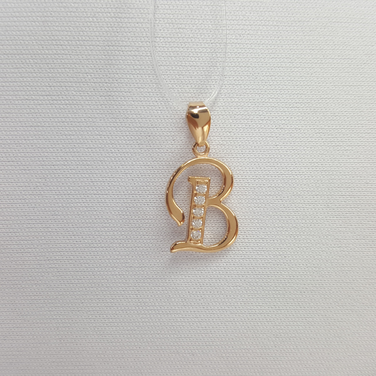 Подвеска из золочёного серебра с фианитами из серебро