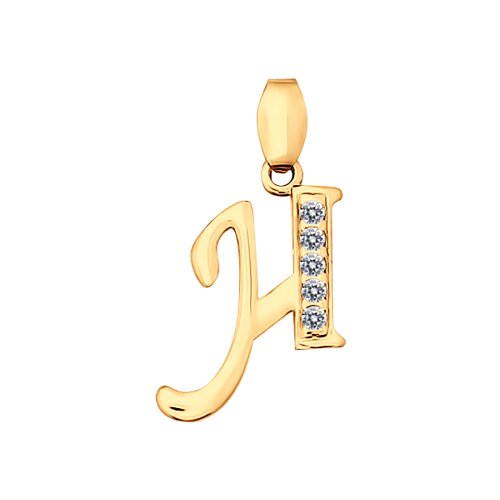 Подвеска из золочёного серебра с фианитами - видео