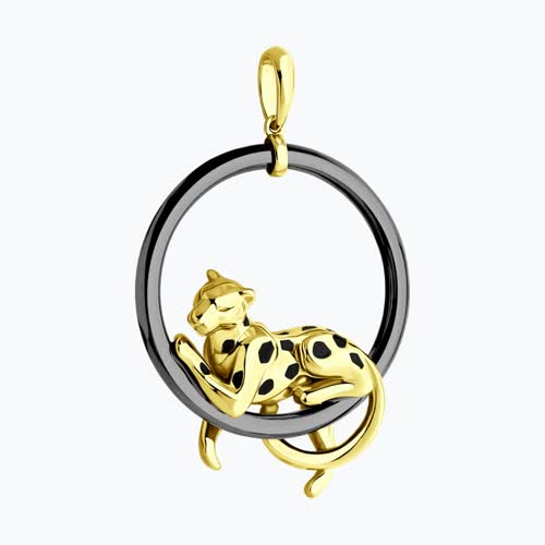 Подвеска из золочёного серебра с эмалью из золочение желтое — вид 3