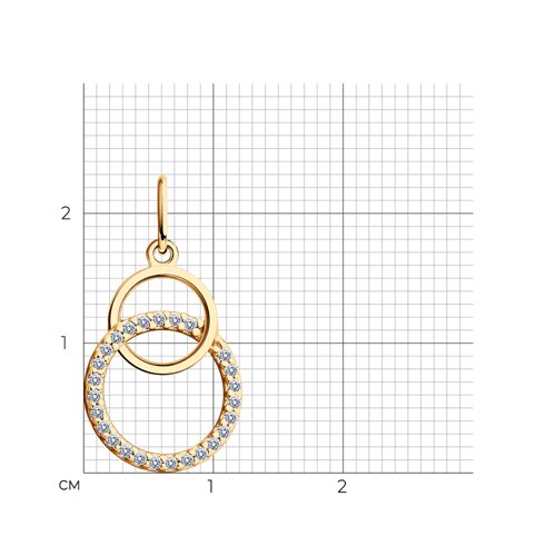 Подвеска из золочёного серебра с фианитами из серебро — вид 2