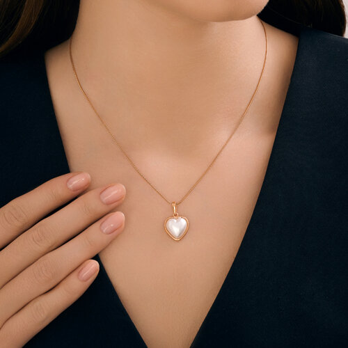 Подвеска из золочёного серебра с синтетическим жемчугом из серебро — вид 4