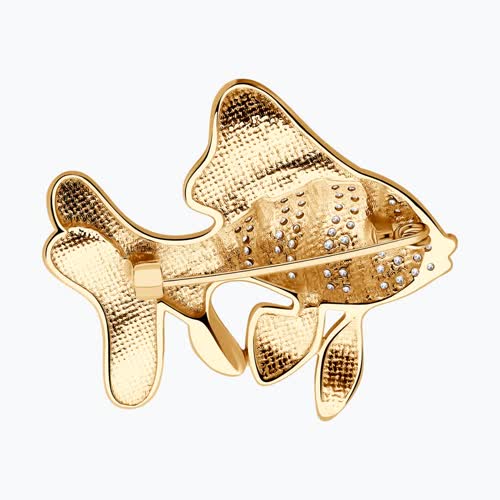 Брошь из золочёного серебра с фианитами и эмалью из серебро — вид 2