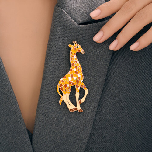 Брошь из золочёного серебра с эмалью из серебро — вид 3