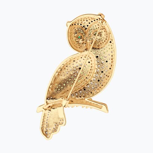 Брошь из золочёного серебра с фианитами и эмалью из серебро — вид 2