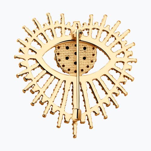 Брошь из золоченого серебра с фианитами из серебро — вид 2