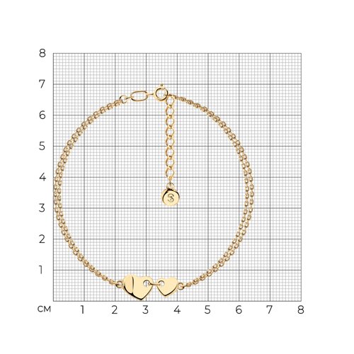 Браслет из золоченого серебра с фианитами «Всегда рядом» из золочение розовое — вид 4