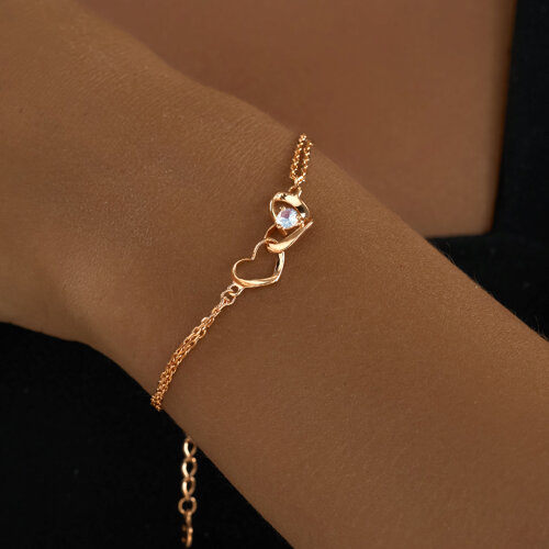 Браслет из золоченого серебра с фианитом из серебро — вид 2