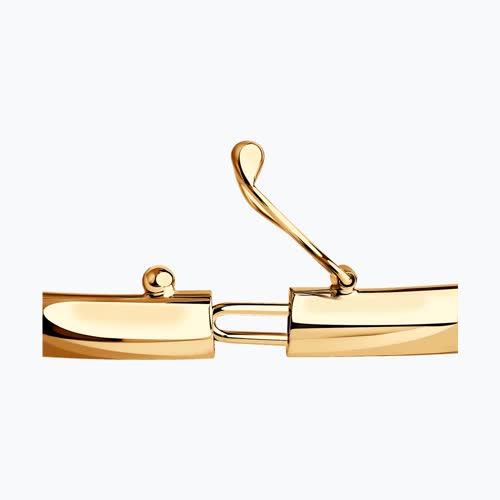 Браслет жёсткий из золочёного серебра с фианитами из золочение розовое — вид 5