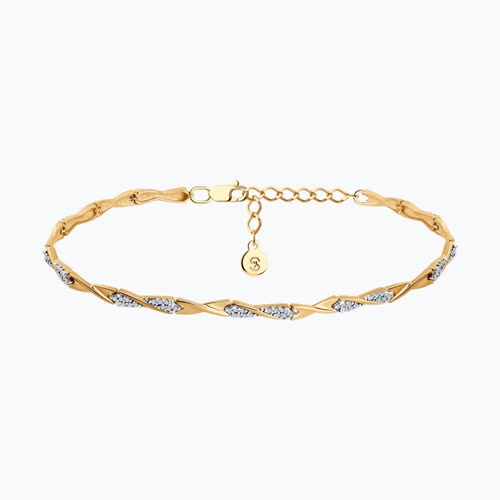 Браслет из золочёного серебра с фианитами из серебро