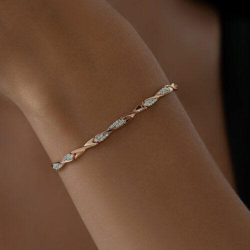 Браслет из золочёного серебра с фианитами из серебро — вид 3