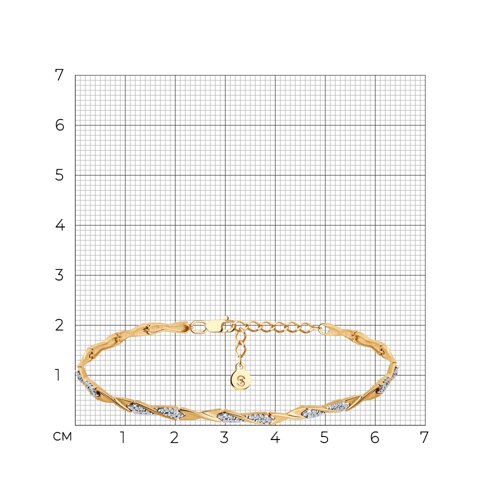 Браслет из золочёного серебра с фианитами из серебро — вид 5