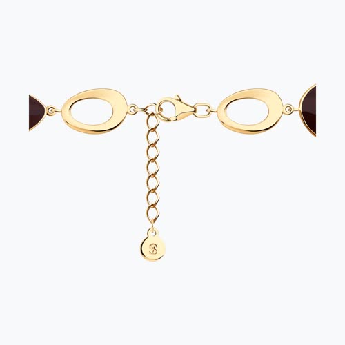 Браслет из золочёного серебра с эмалью из золочение розовое — вид 6