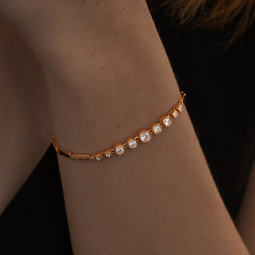 Браслет из золочёного серебра с фианитами из серебро — вид 3