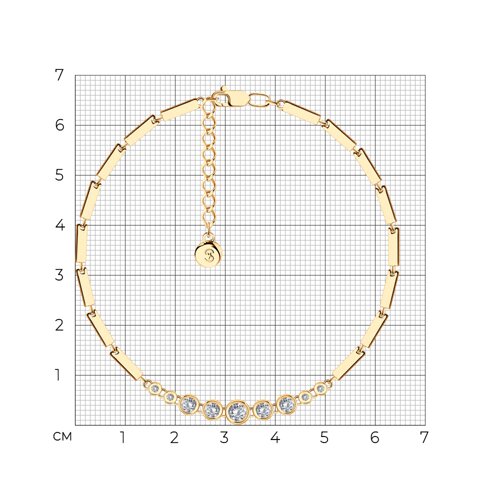 Браслет из золочёного серебра с фианитами из серебро — вид 5