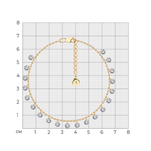 Браслет из золочёного серебра с фианитами из серебро — вид 5