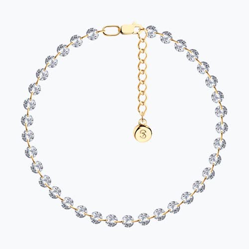 Браслет из золочёного серебра с фианитами - видео