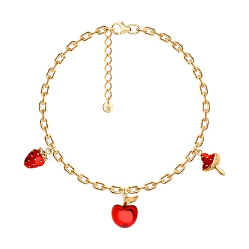 Браслет из золочёного серебра с эмалью - видео на модели