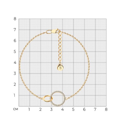 Браслет из золочёного серебра с фианитами из серебро — вид 3