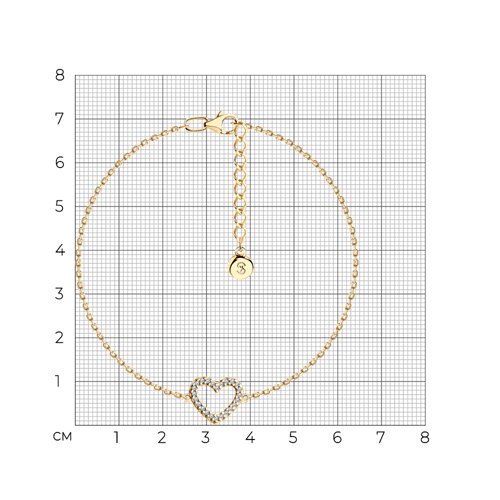 Браслет из золочёного серебра с фианитами из серебро — вид 3
