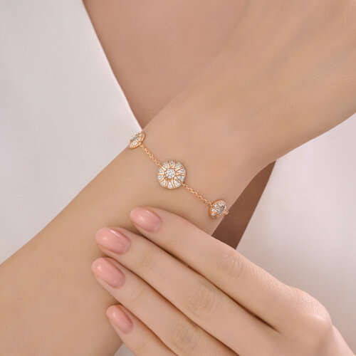 Браслет из золочёного серебра с фианитами из серебро — вид 4