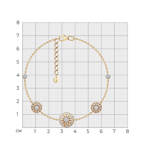 Браслет из золочёного серебра с фианитами из серебро — вид 6