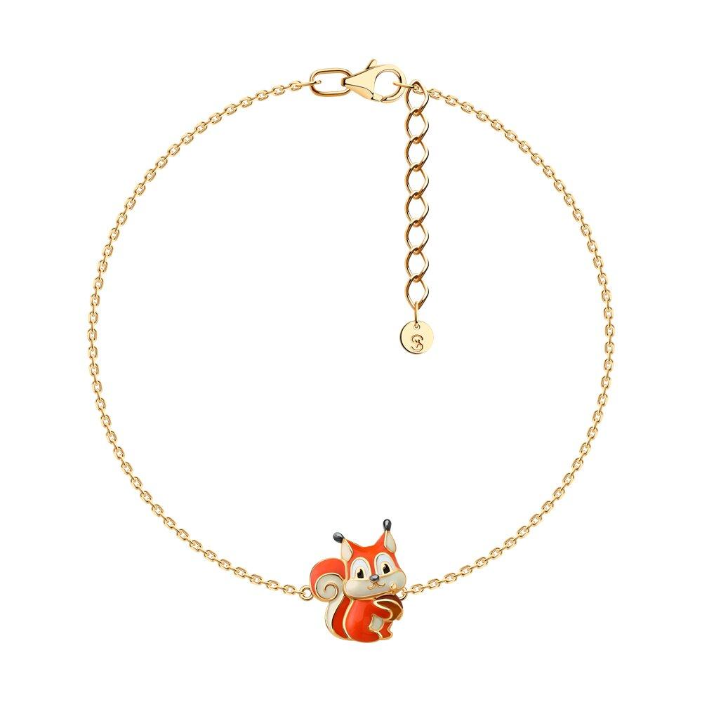 Браслет из золочёного серебра с эмалью - видео на модели