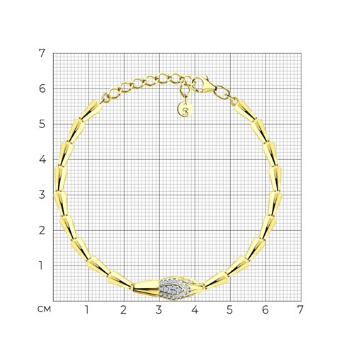 Браслет из золочёного серебра с фианитами из серебро — вид 3