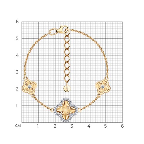 Браслет из золочёного серебра с фианитами из серебро — вид 3