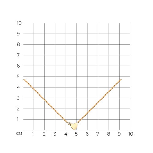 Колье из золочёного серебра с фианитом из золочение розовое — вид 3