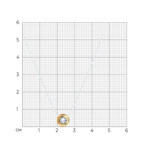 Колье из золочёного серебра с фианитом из золочение розовое — вид 3