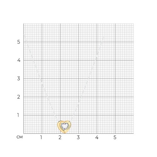 Колье из золочёного серебра с фианитом из золочение розовое — вид 3