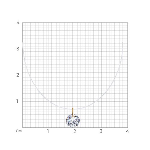 Колье из золочёного серебра с фианитом из серебро — вид 2