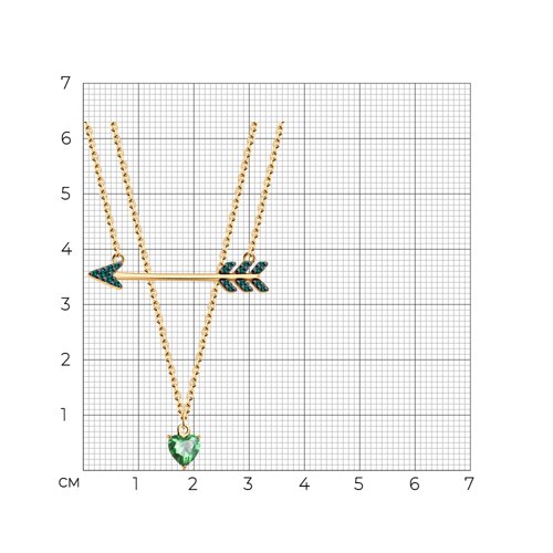 Колье из золочёного серебра с фианитами из золочение розовое — вид 4