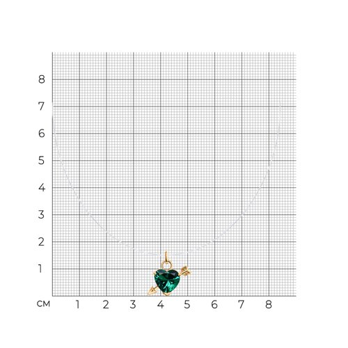 Колье из золочёного серебра с фианитом из золочение розовое — вид 3