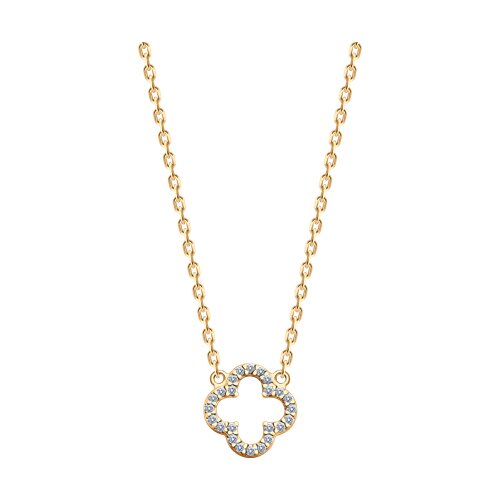 Колье из золочёного серебра с фианитами из серебро