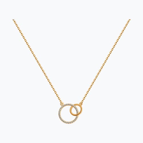 Колье из золочёного серебра с фианитами из серебро