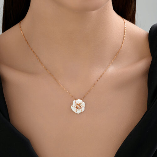 Колье из золочёного серебра с фианитами и эмалью из серебро — вид 3