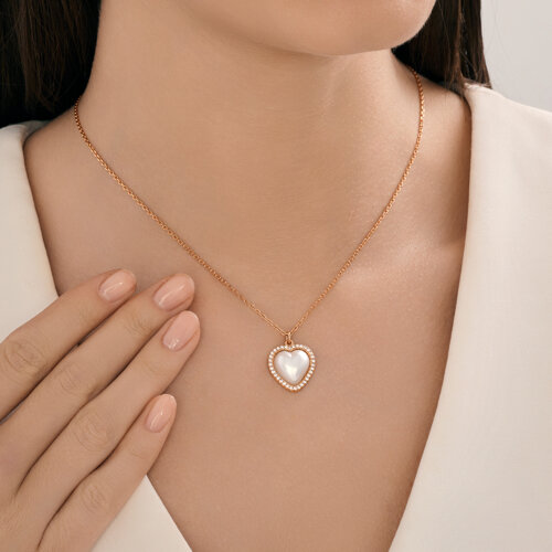 Колье из золочёного серебра с синтетическим жемчугом и фианитами из серебро — вид 3