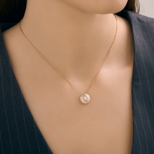 Колье из золочёного серебра с фианитами из серебро — вид 3