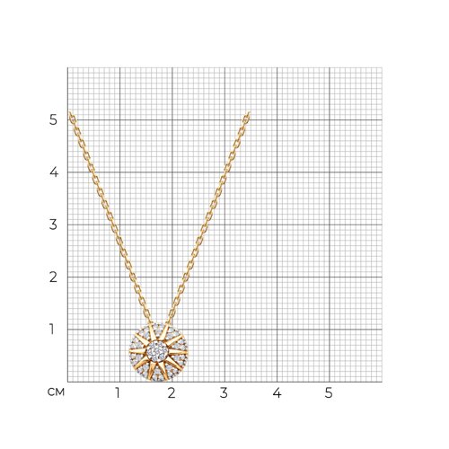 Колье из золочёного серебра с фианитами из серебро — вид 4