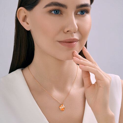 Колье из золочёного серебра с эмалью из серебро — вид 4