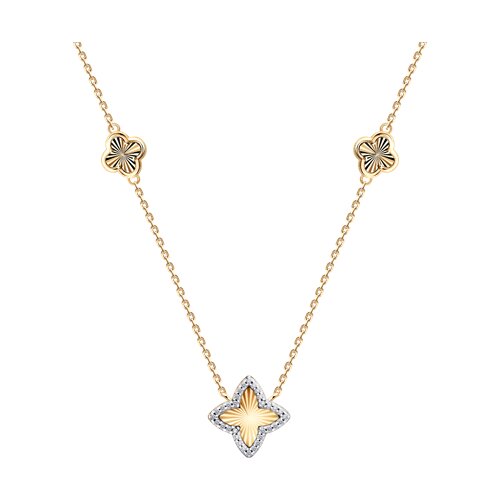 Колье из золочёного серебра с фианитами