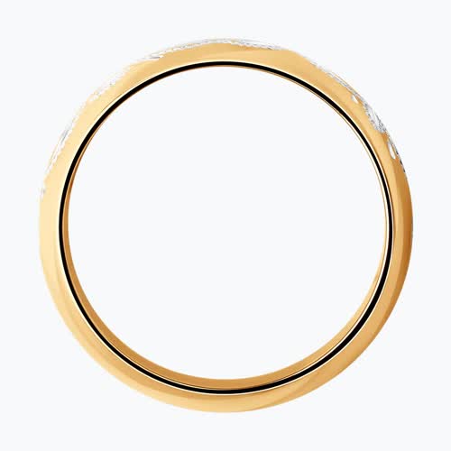 Обручальное кольцо из золочёного серебра с гравировкой из серебро — вид 2