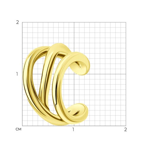 Серьга из золочёного серебра из серебро — вид 3