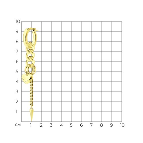 Серьга из золочёного серебра из золочение желтое — вид 2