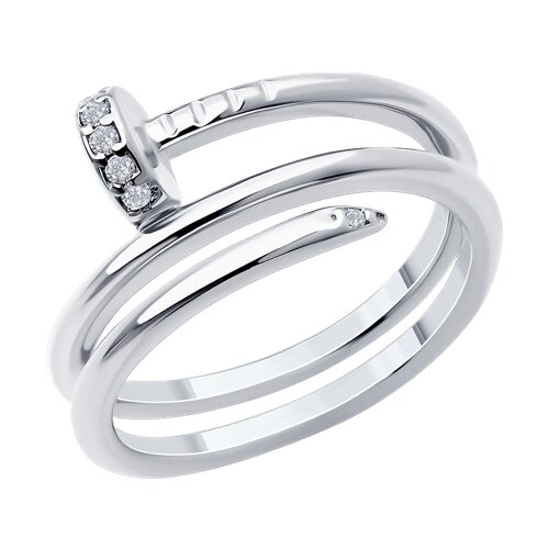 Кольцо из серебра с фианитами