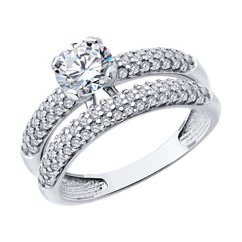 Кольцо из серебра с фианитами - видео на модели